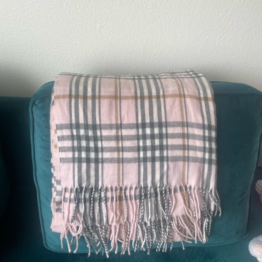 Pink Plaid Scarf